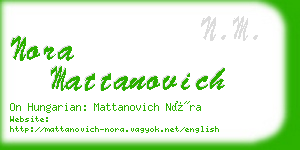 nora mattanovich business card